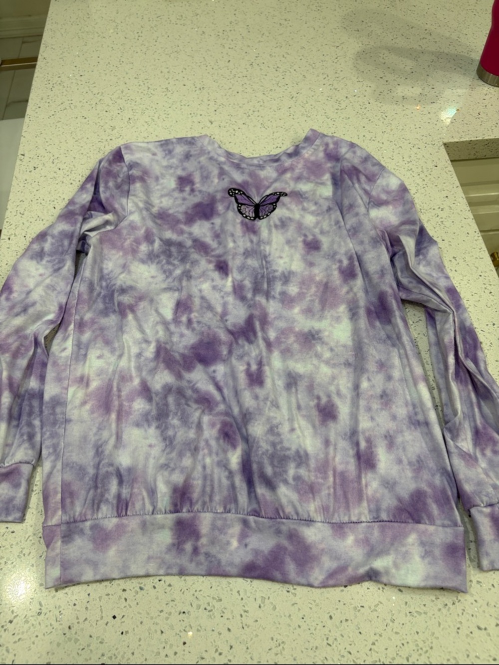 Women’s boutique Purple Tie-Dye Butterfly lounge Set size med - Picture 3 of 7
